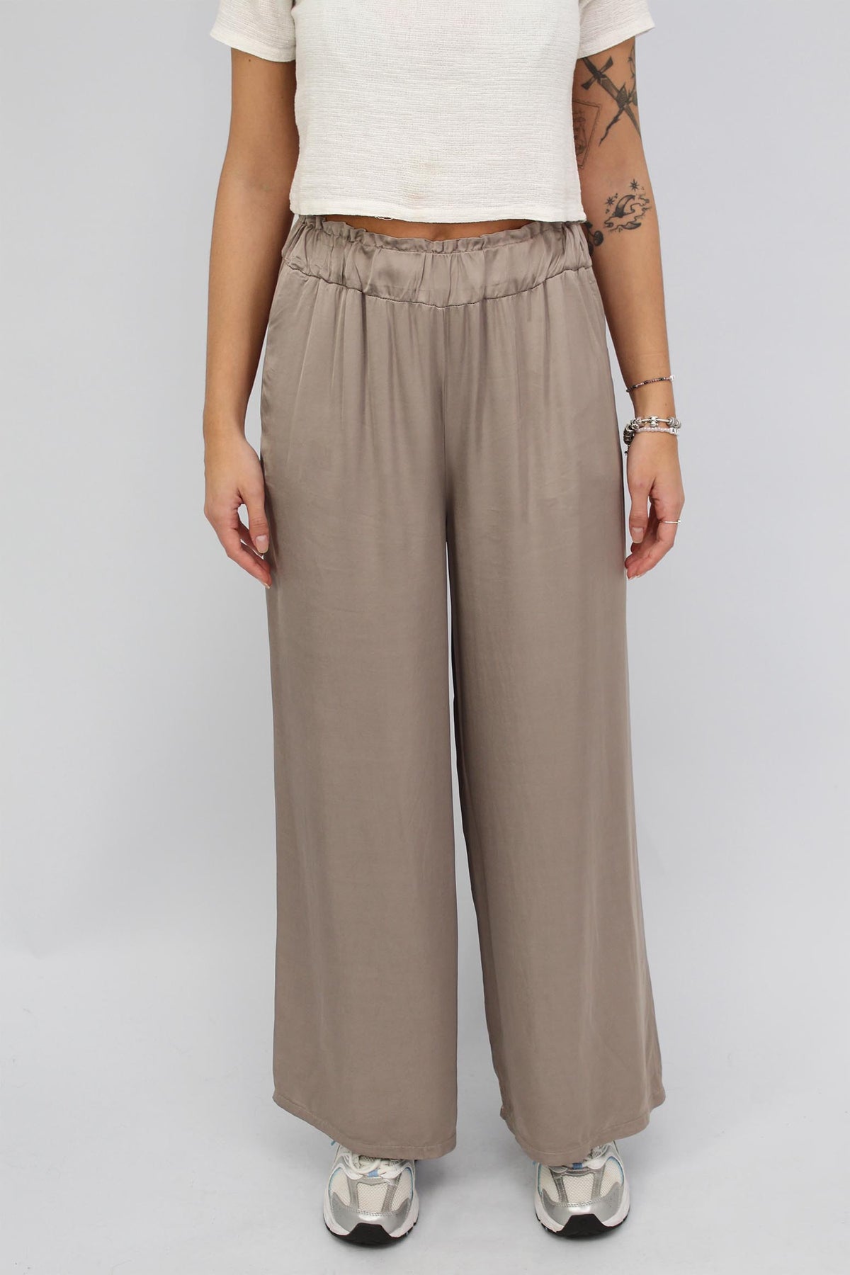 Seiden-Hose Taupe