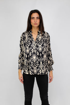 Muster Bluse - Schwarz