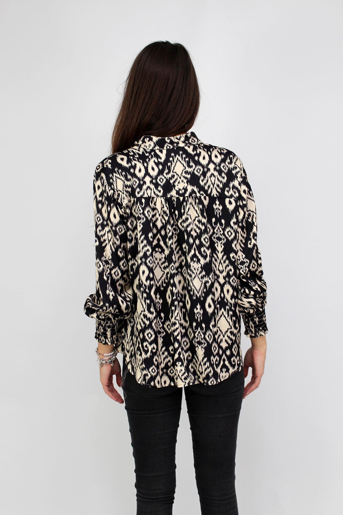 Muster Bluse - Schwarz