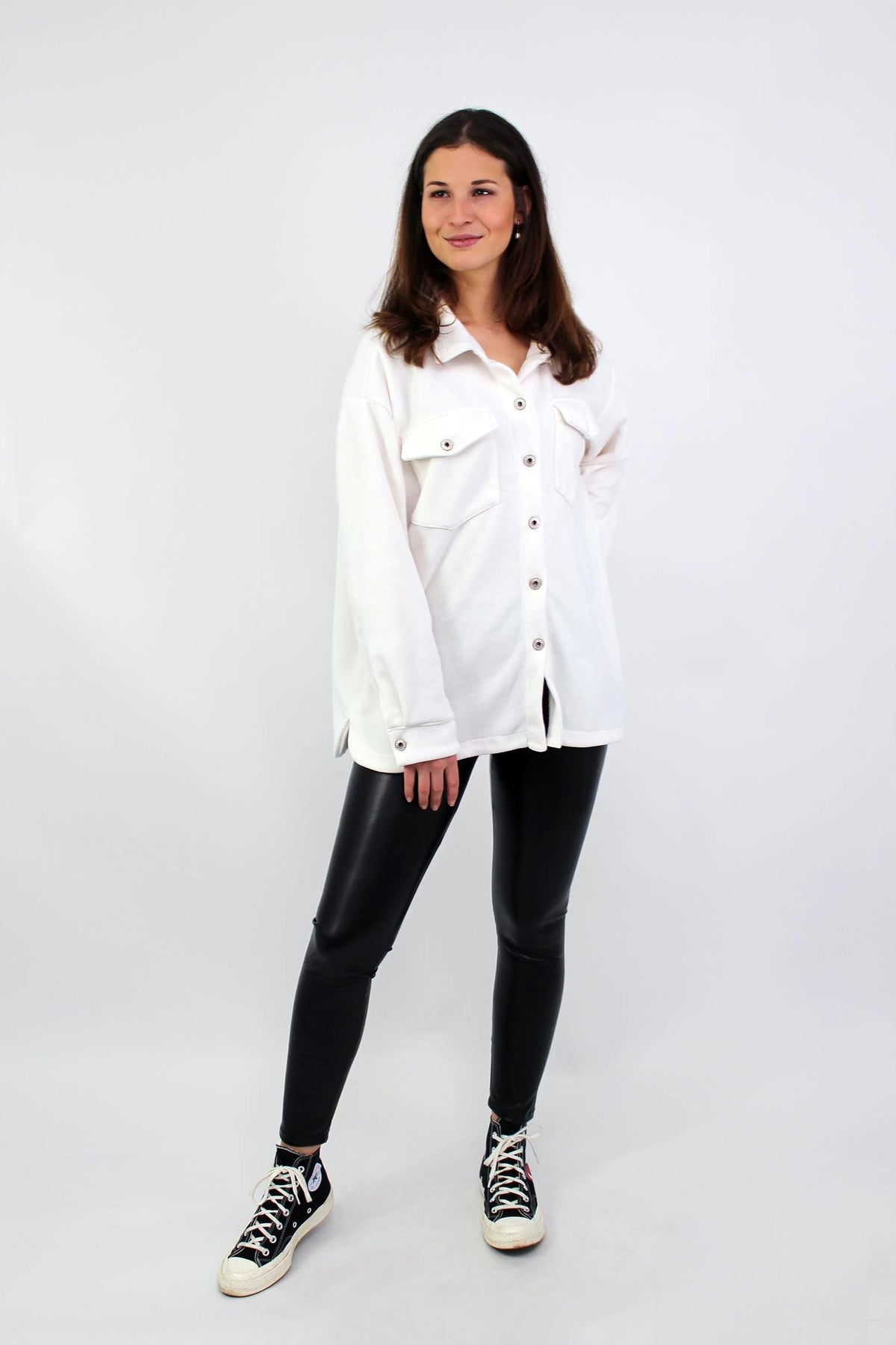 Cordbluse "Pisa" - Weiß