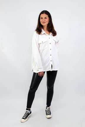 Cordbluse "Pisa" - Weiß
