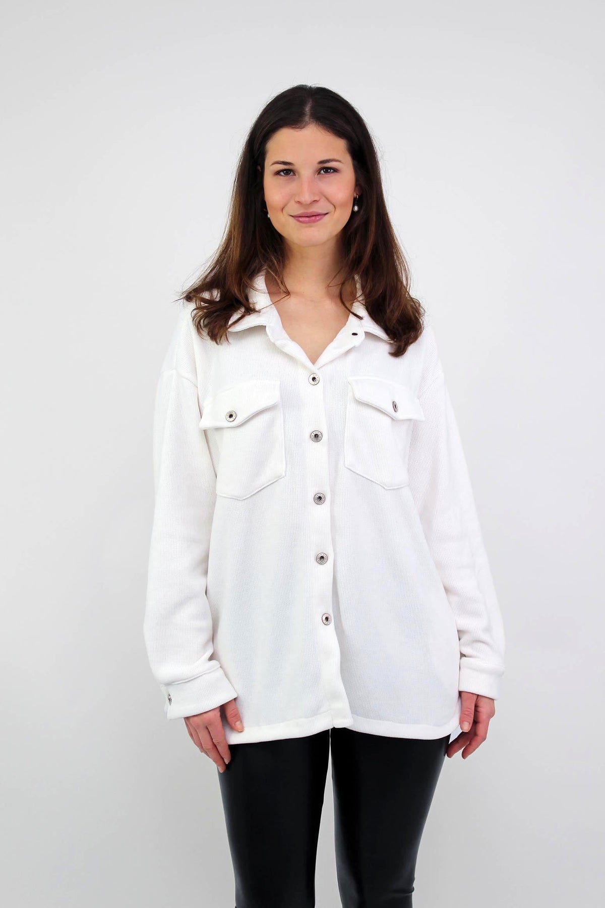 Cordbluse "Pisa" - Weiß
