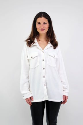 Cordbluse "Pisa" - Weiß