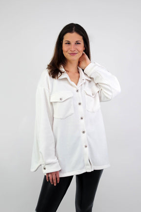 Cordbluse "Pisa" - Weiß