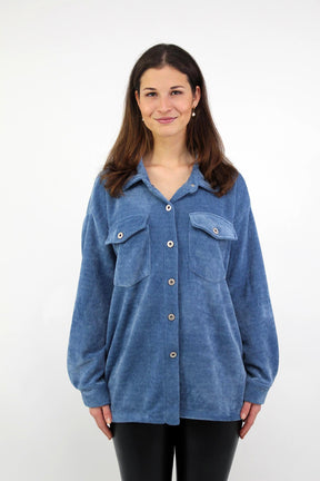 Cordbluse "Pisa" - Blau