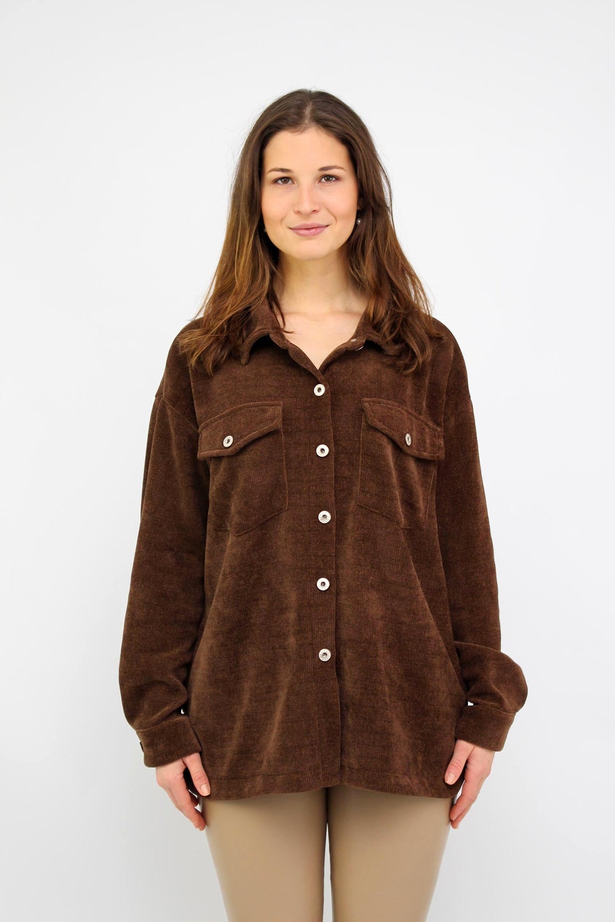 Cordbluse "Pisa" - Braun