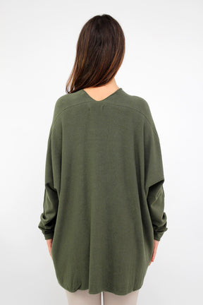 Pullover mit V-Ausschnitt - Khaki