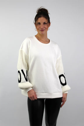 Pullover "Love" - Weiß