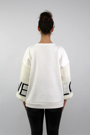 Pullover "Love" - Weiß