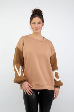 Pullover "Love" - Camel