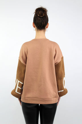 Pullover "Love" - Camel