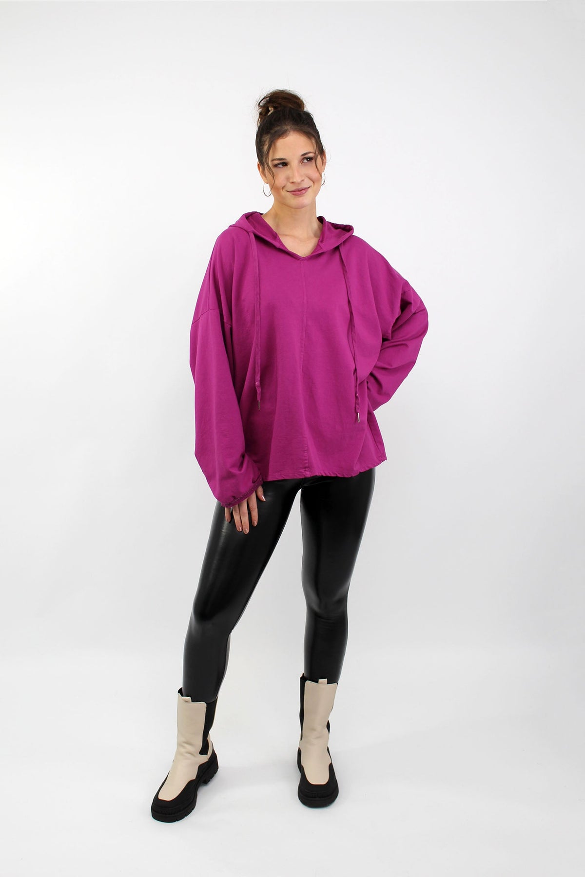 Sweatpullover mit Kapuze - Pink