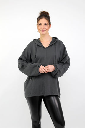 Sweatpullover mit Kapuze - Grau
