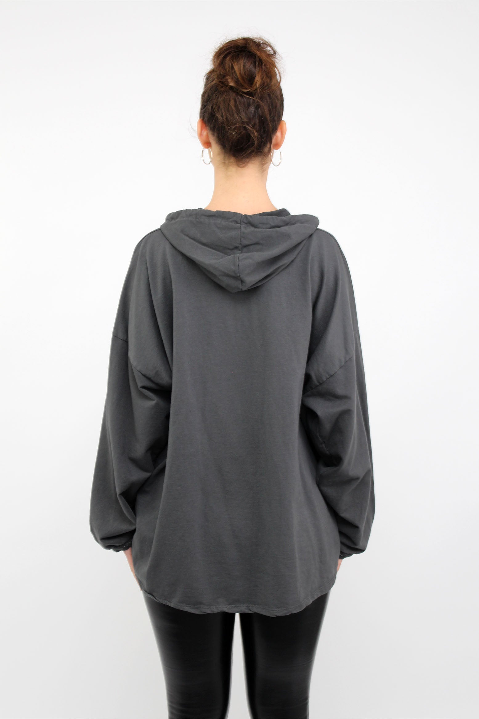 Sweatpullover mit Kapuze - Grau