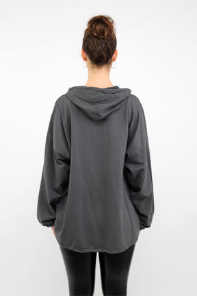 Sweatpullover mit Kapuze - Grau