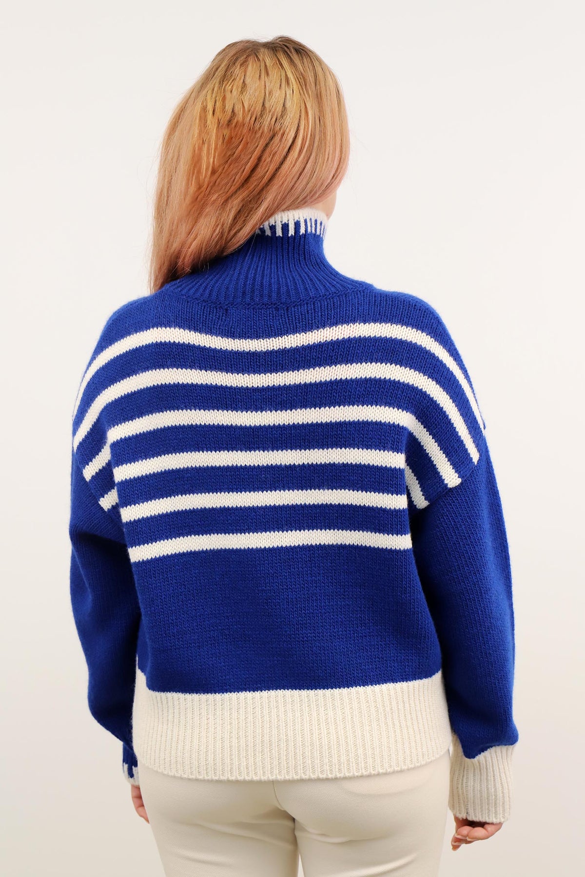 Pullover "Stehkragen" - Blau