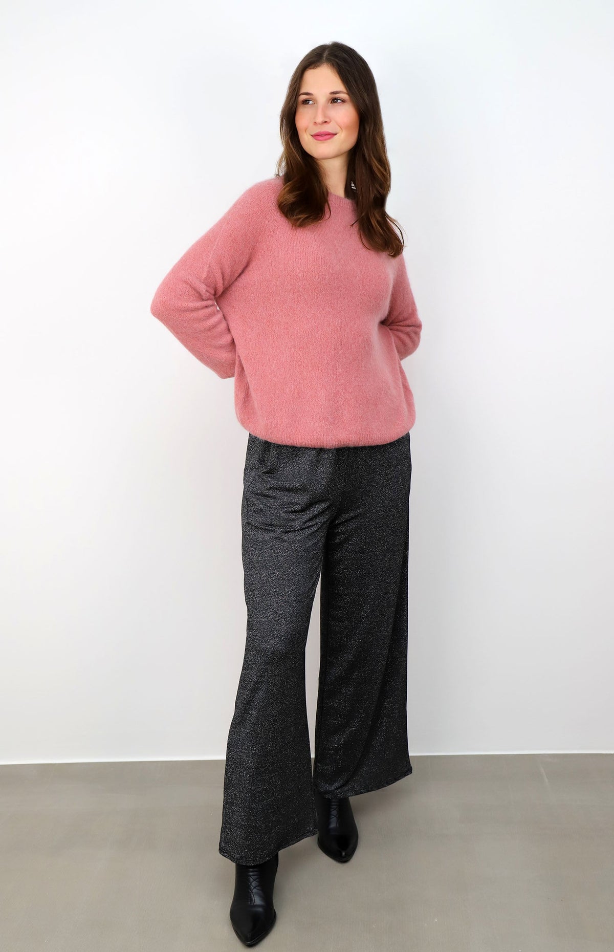Strickpullover aus Alpaka und Wolle - Rosa