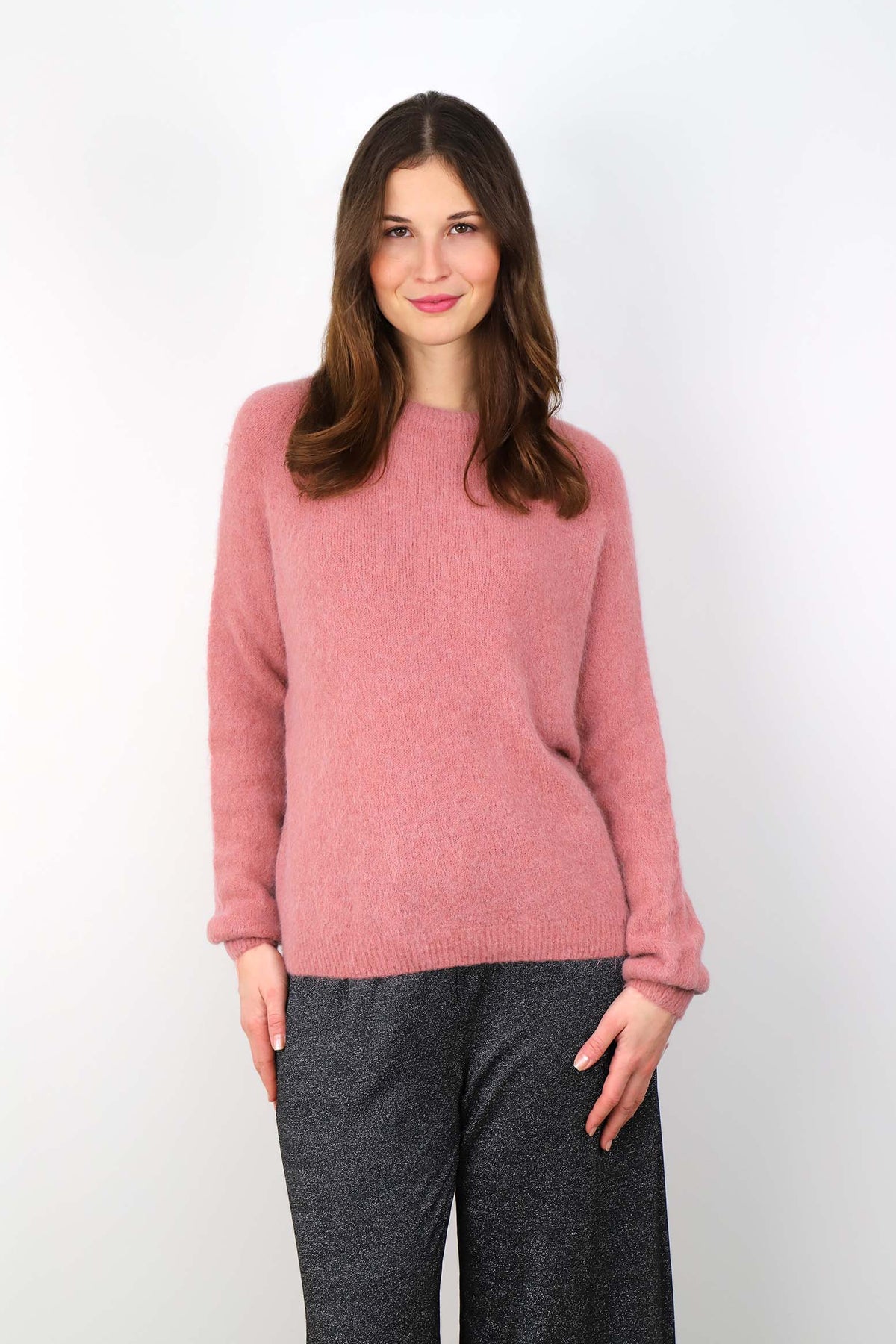 Strickpullover aus Alpaka und Wolle - Rosa