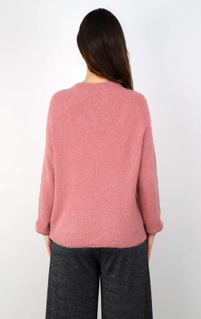 Strickpullover aus Alpaka und Wolle - Rosa