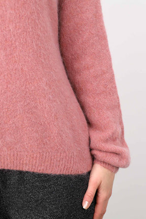 Strickpullover aus Alpaka und Wolle - Rosa