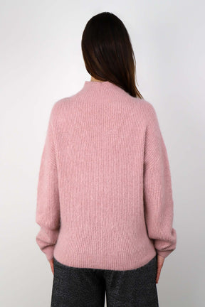 Rippstrick-Pullover aus Alpaka und Wolle - Rosa