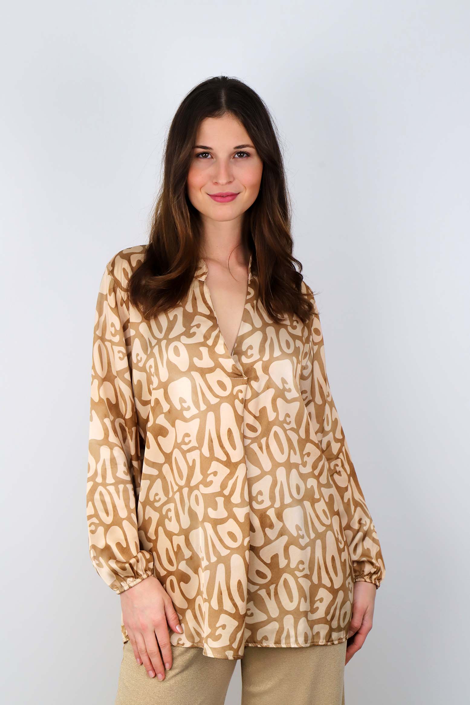 Bluse "Love" - Beige