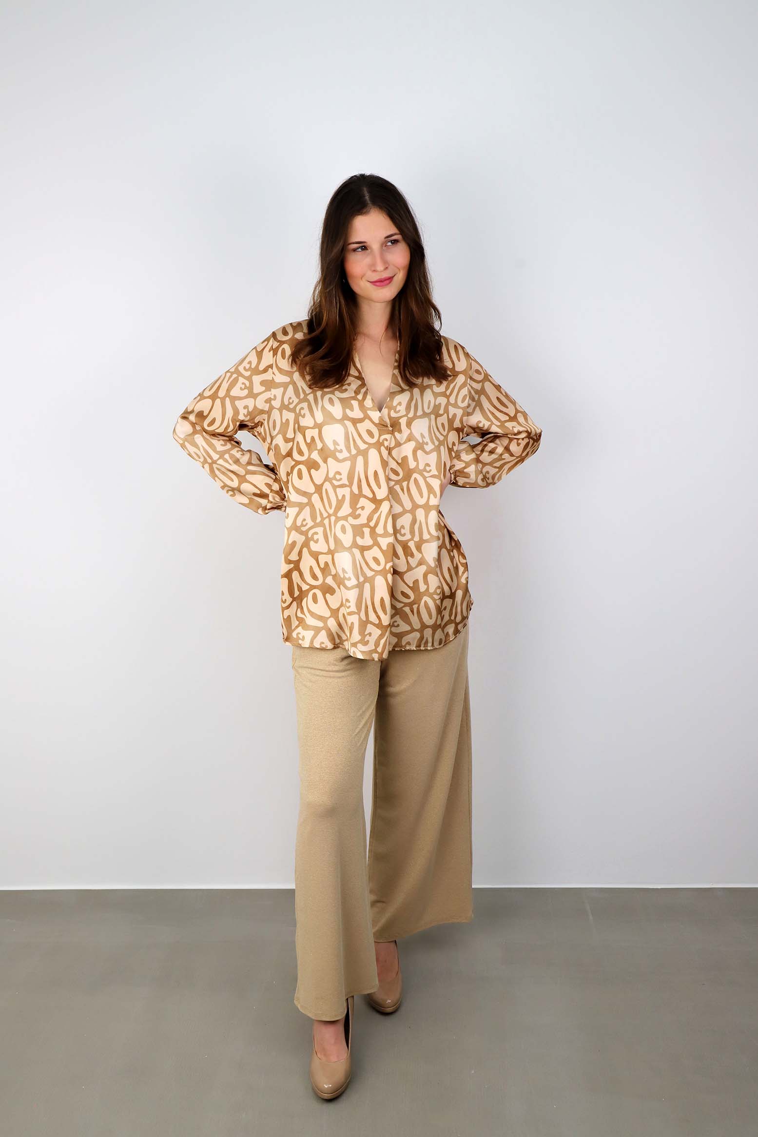 Bluse "Love" - Beige