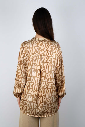 Bluse "Love" - Beige