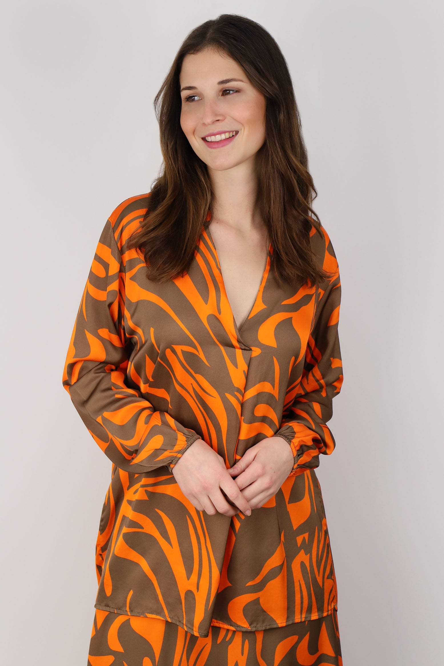 Bluse "Grafik" - Camel