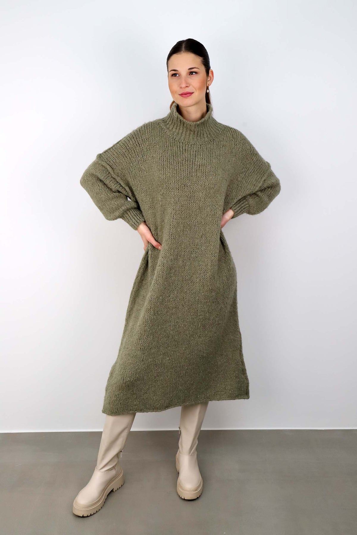 Strickkleid "Naht" - Salbei