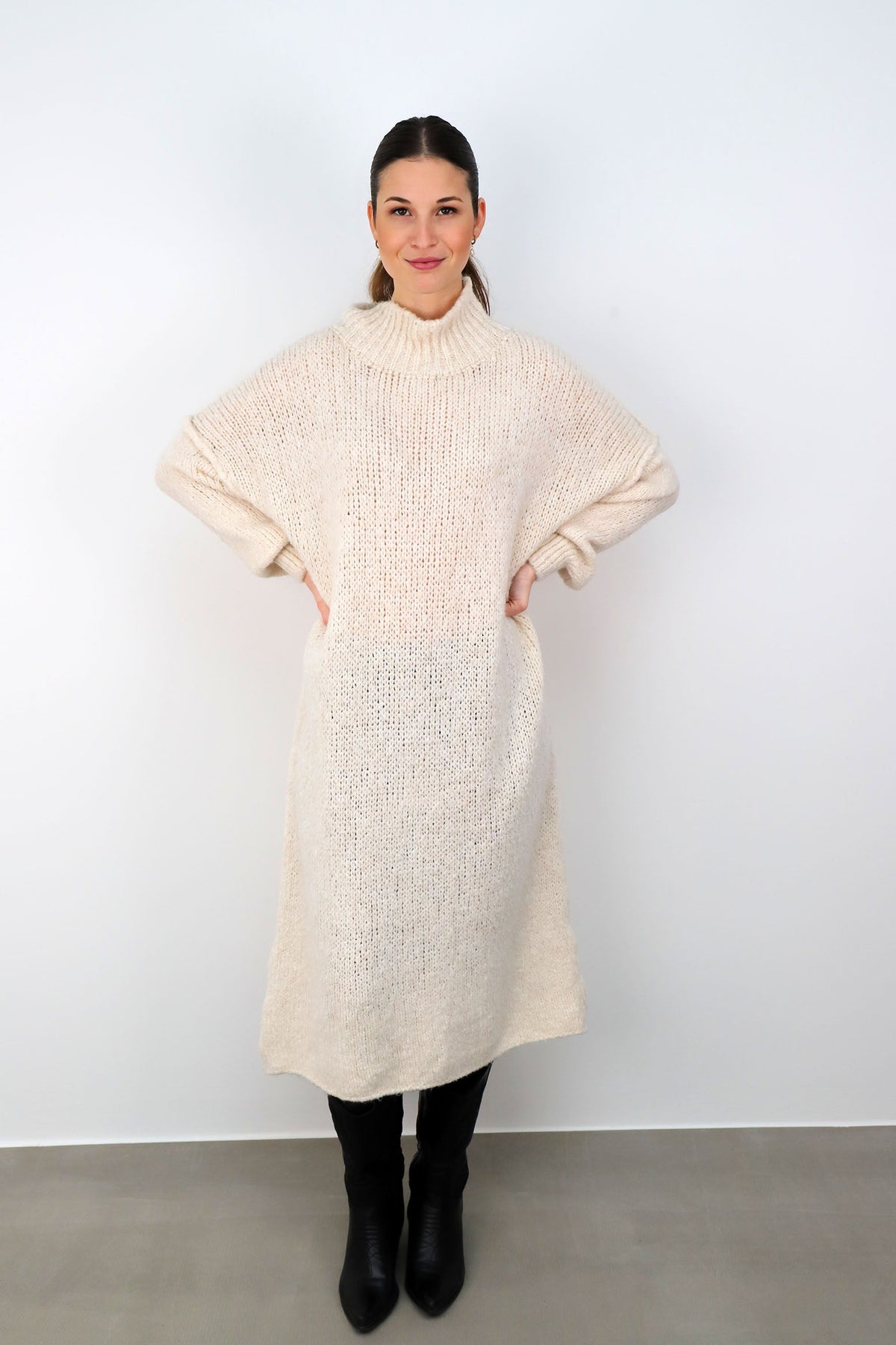 Strickkleid "Naht" - Creme