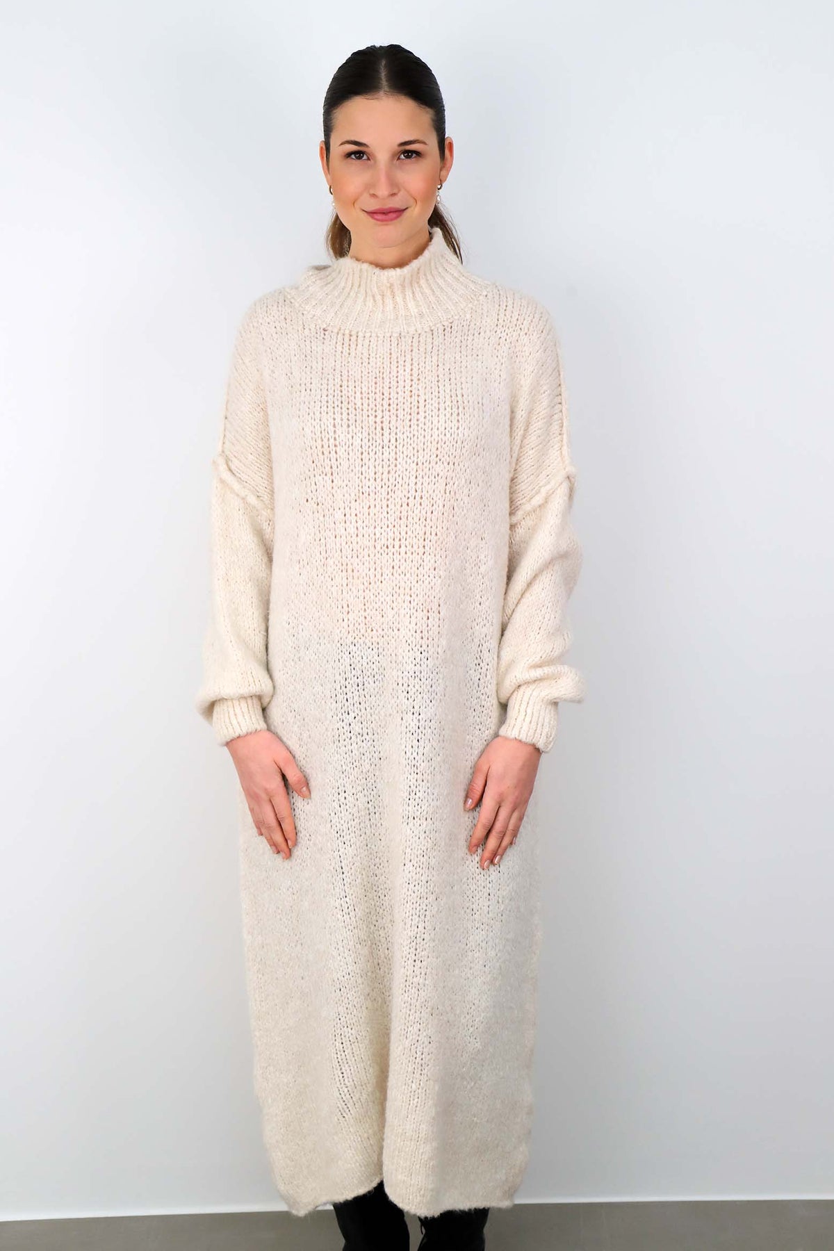 Strickkleid "Naht" - Creme