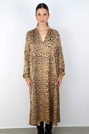Seiden-Kleid "Leo" - Camel