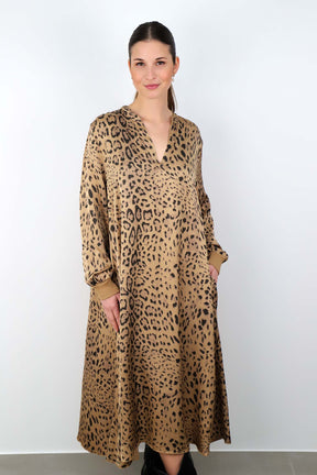 Seiden-Kleid "Leo" - Camel
