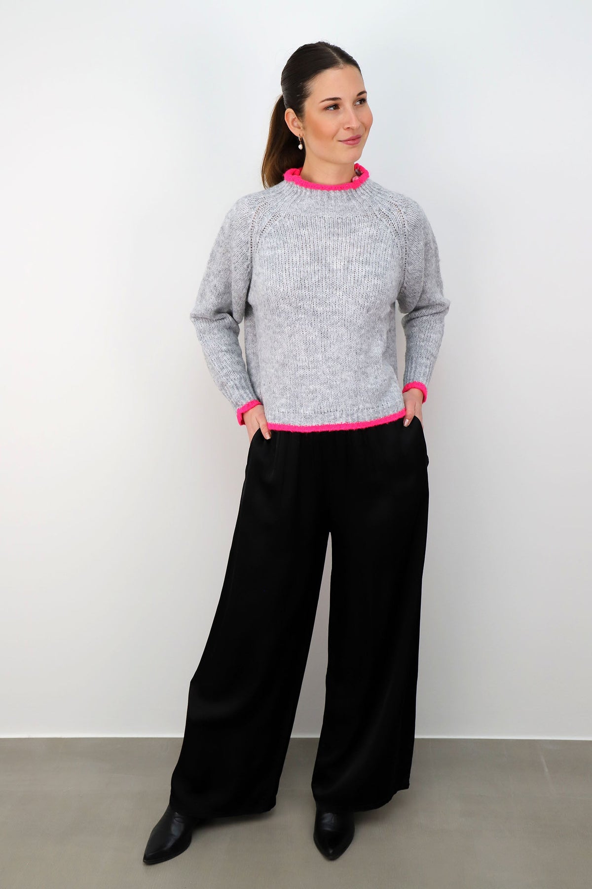 Pullover Stehkragen - Grau