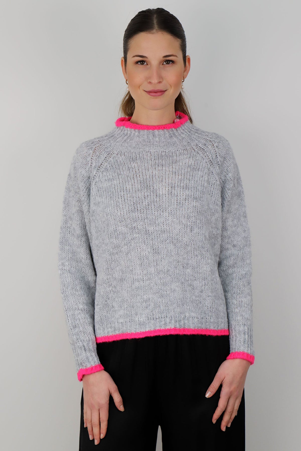 Pullover Stehkragen - Grau