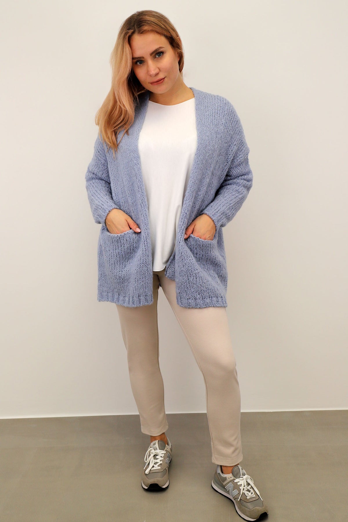 Strickjacke "Vintage" - Hellblau