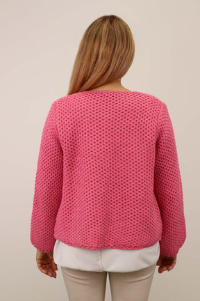 Kurze Strickjacke - Pink