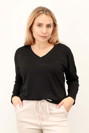 Bluse "Lurex" - Schwarz