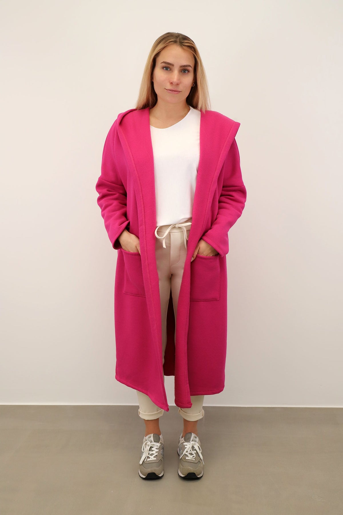 Sweatjacke mit Kapuze - Pink