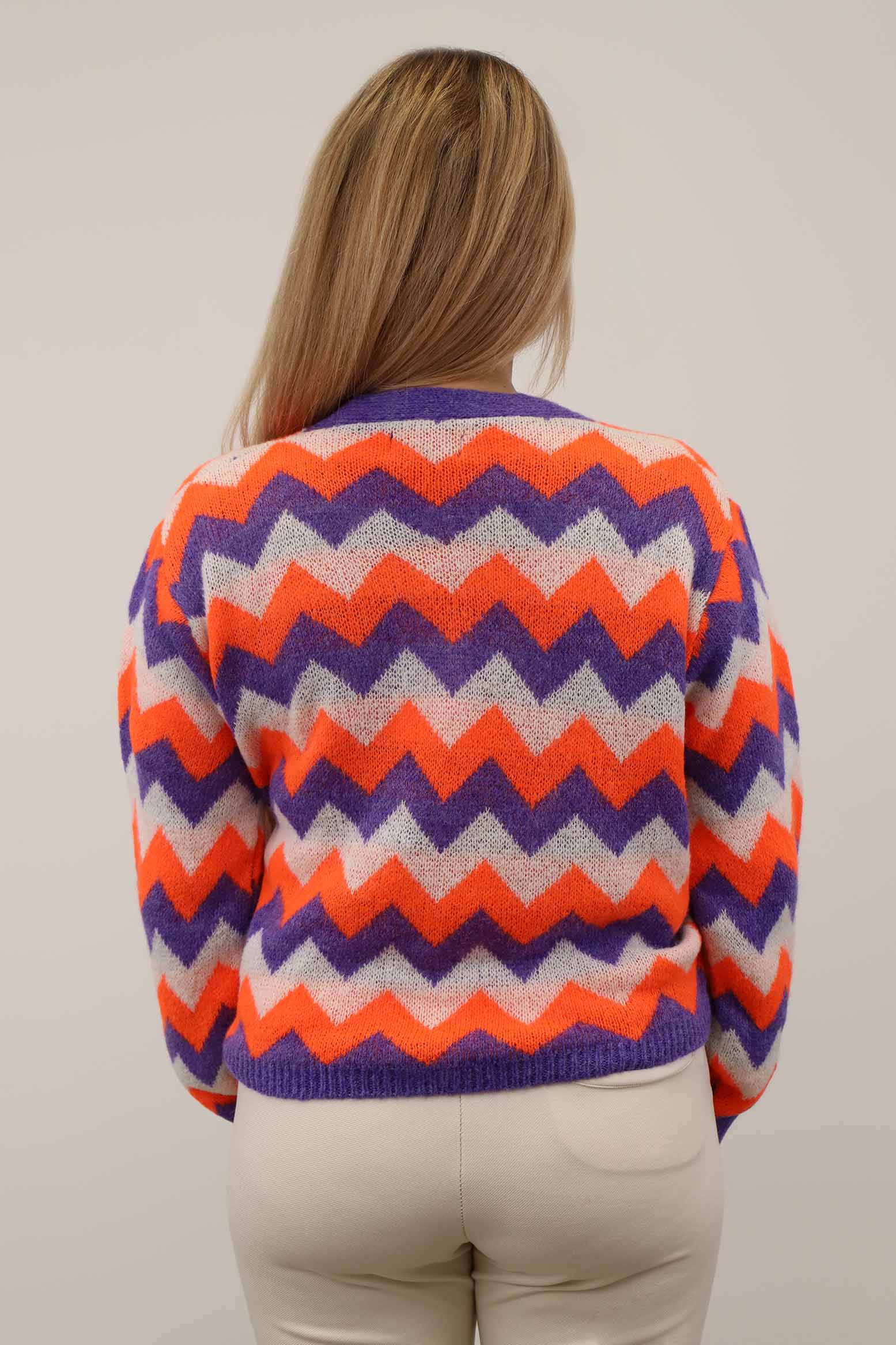 ST Selected Touch - Strickjacke Muster - Lila/Orange