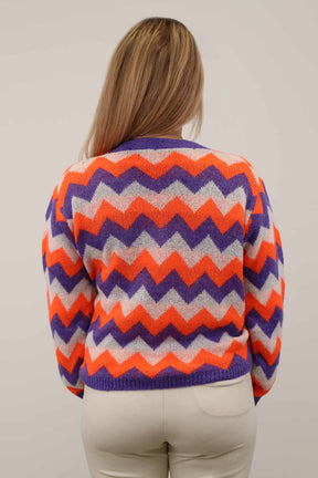 ST Selected Touch - Strickjacke Muster - Lila/Orange