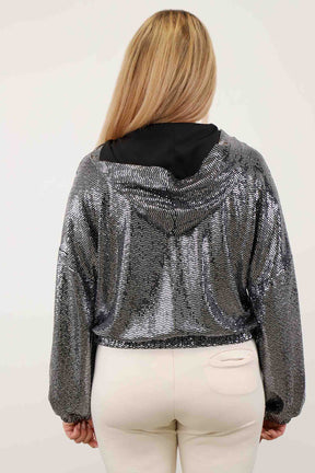 Jacke mit Glitzer - Silber