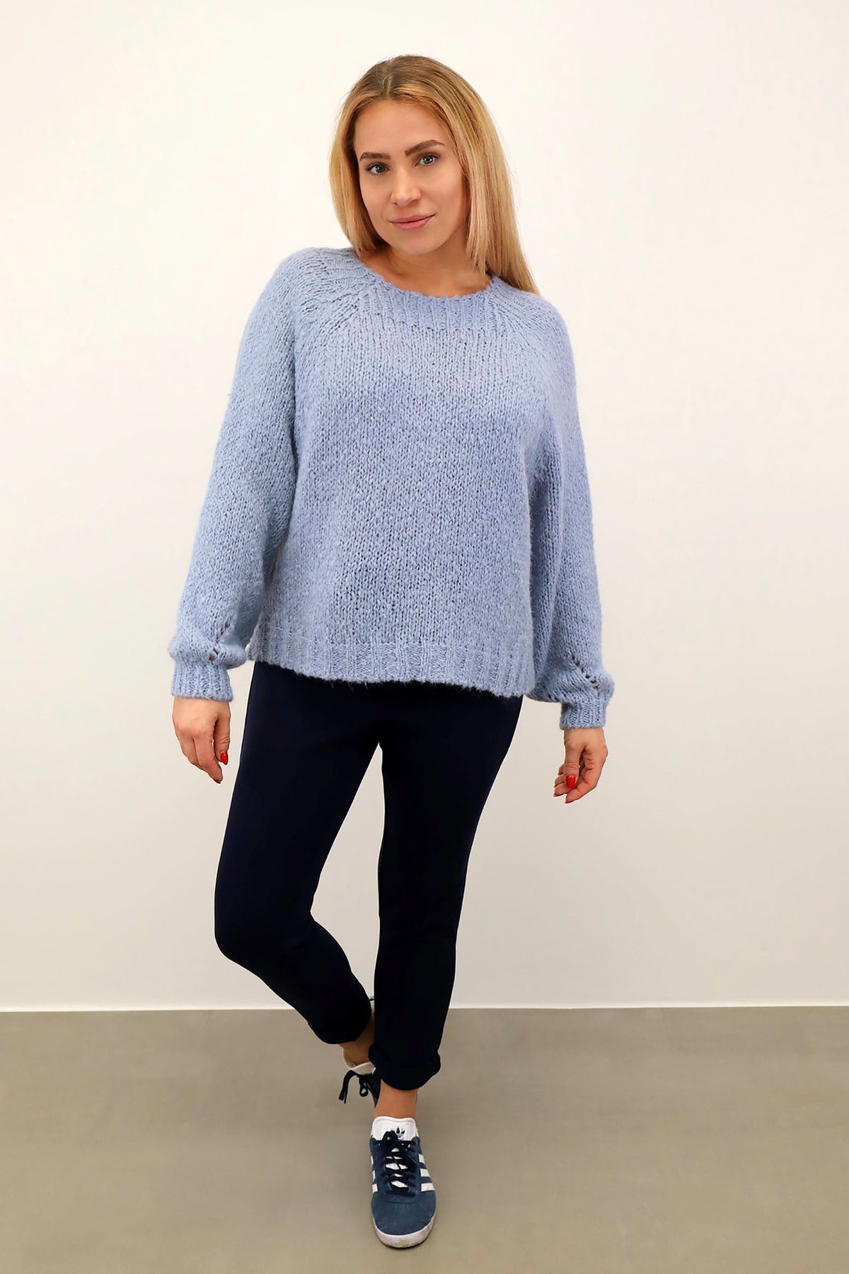 Pullover kurz "Vintage" - Hellblau