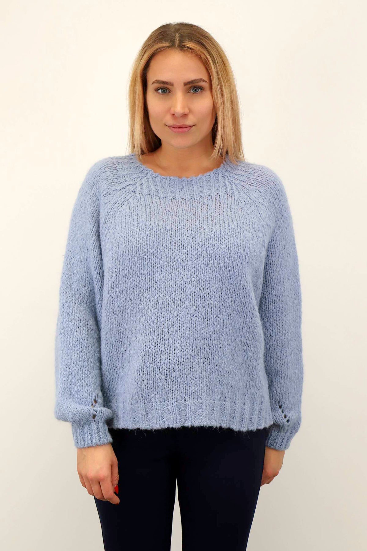 Pullover kurz "Vintage" - Hellblau
