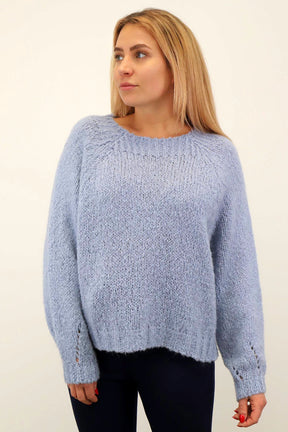 Pullover kurz "Vintage" - Hellblau