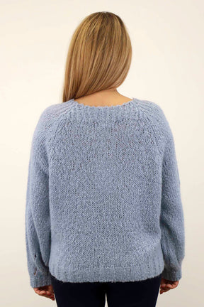 Pullover kurz "Vintage" - Hellblau