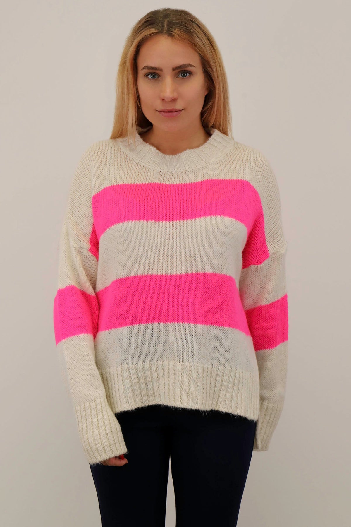 Pullover "Riga" - Beige/Pink