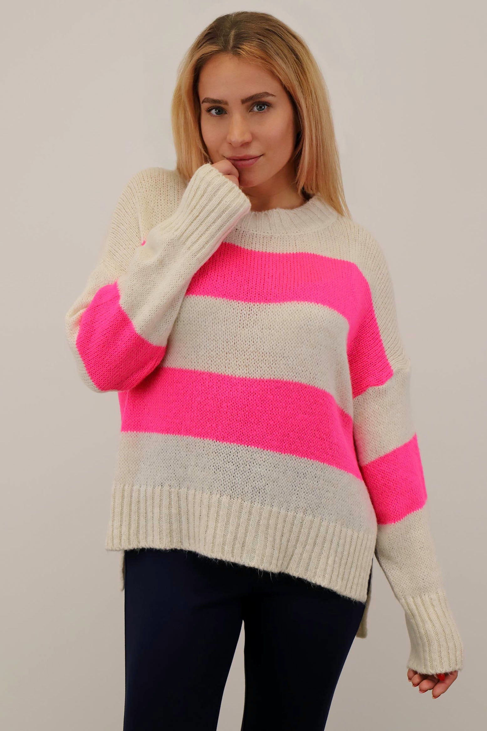 Pullover "Riga" - Beige/Pink