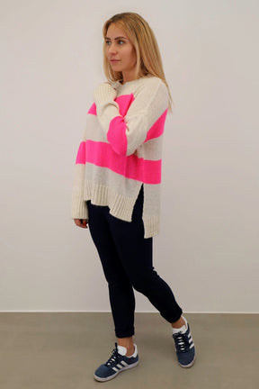 Pullover "Riga" - Beige/Pink
